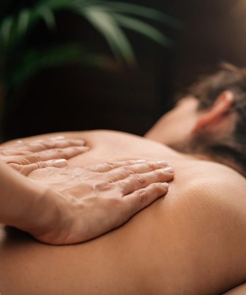 Deep Tissue Massage Close up.